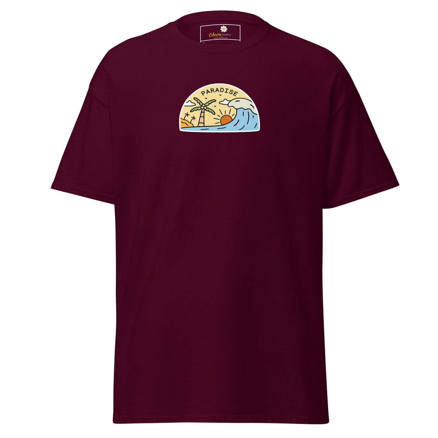 Unisex classic tee - SUMMER ISLAND PARADISE - REGULAR - Maroon / S