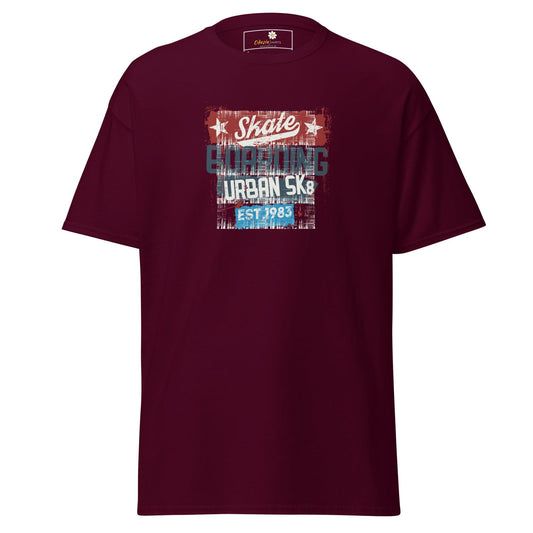 Unisex classic t-shirt - URBAN SKATE - REGULAR - Maroon / S