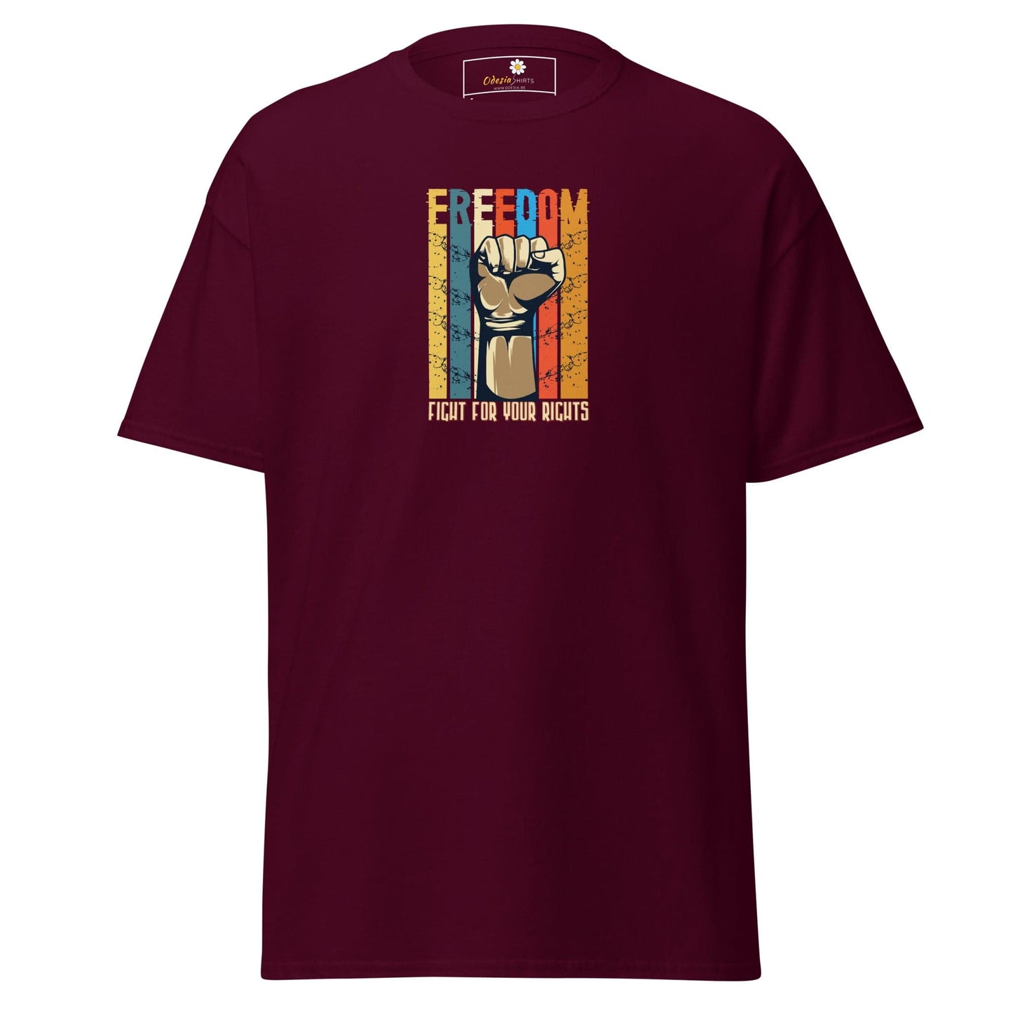 Unisex classic tee - MISC FIGHT FOR FREEDOM - REGULAR - Maroon / S