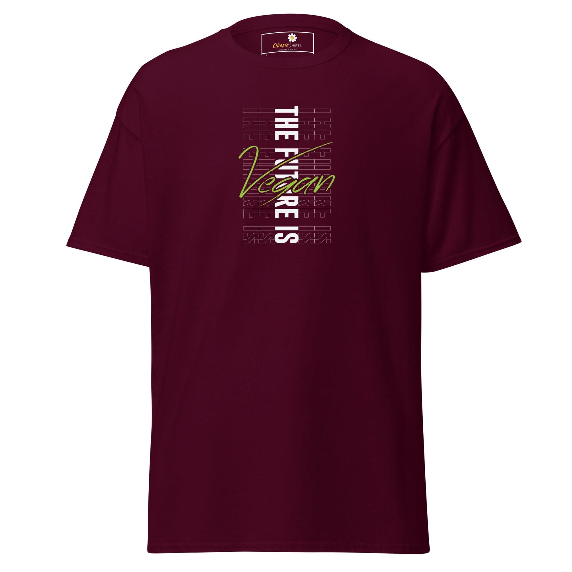Unisex classic tee - GREEN THE FUTURE IS VEGAN - REGULAR - Maroon / S