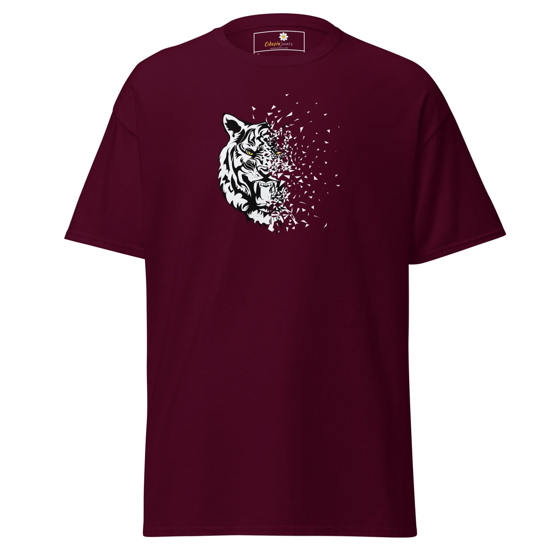 Unisex classic t-shirt - WILD LIFE TIGER DECOMPOS - REGULAR - Maroon / S
