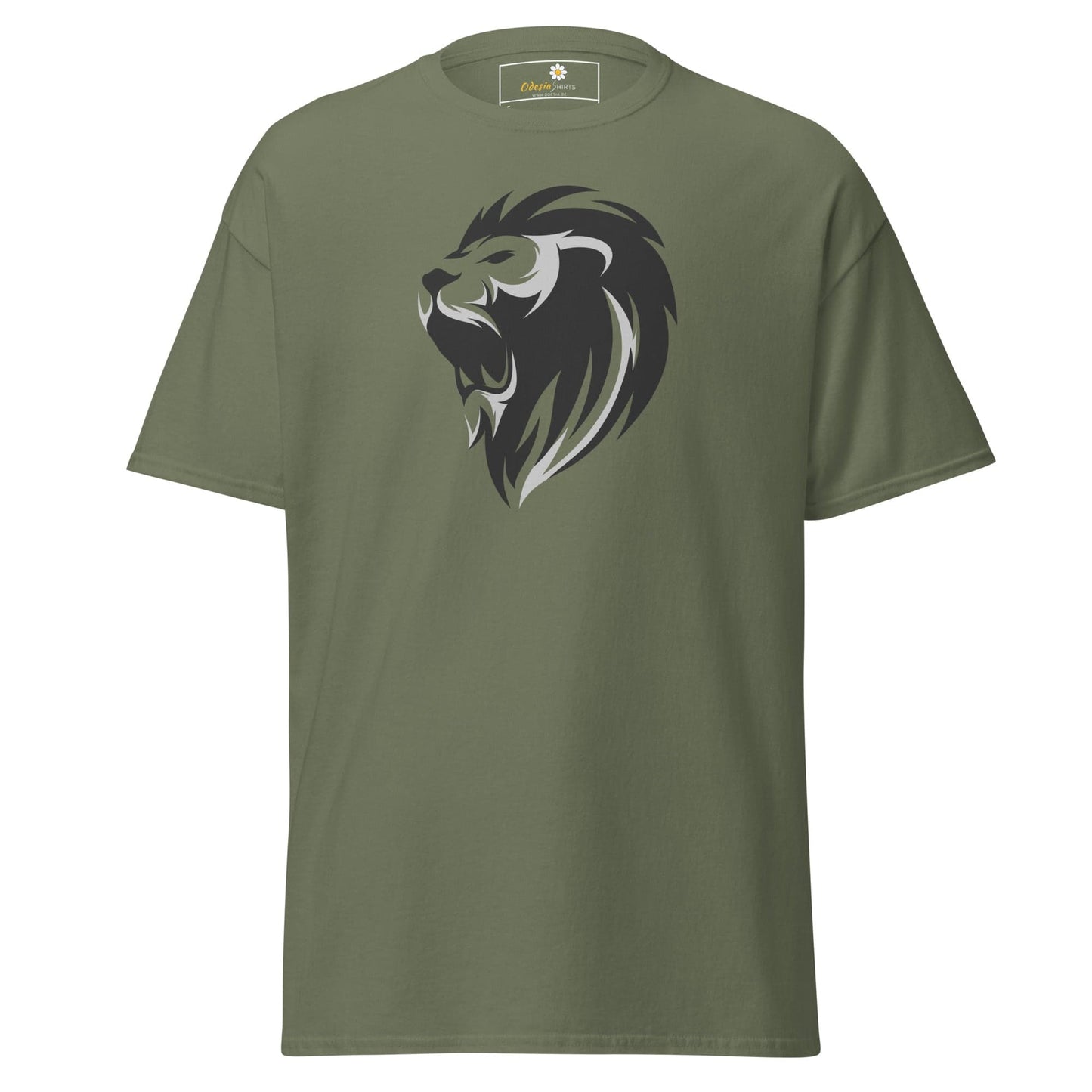 Unisex classic tee - WILD LIFE LION HEAD GREY - REGULAR - Military Green / S