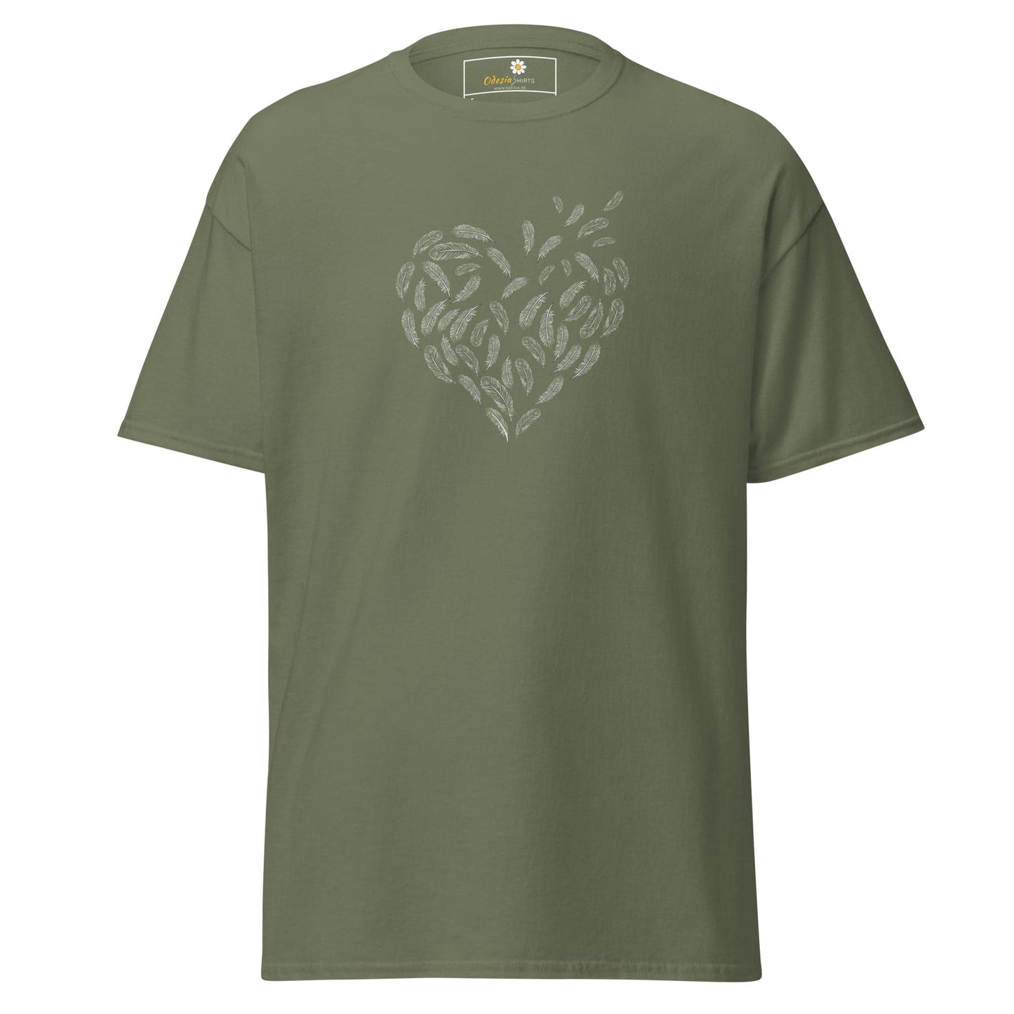 Unisex classic tee - POSITIVE FEATHER HEART - REGULAR - Military Green / S