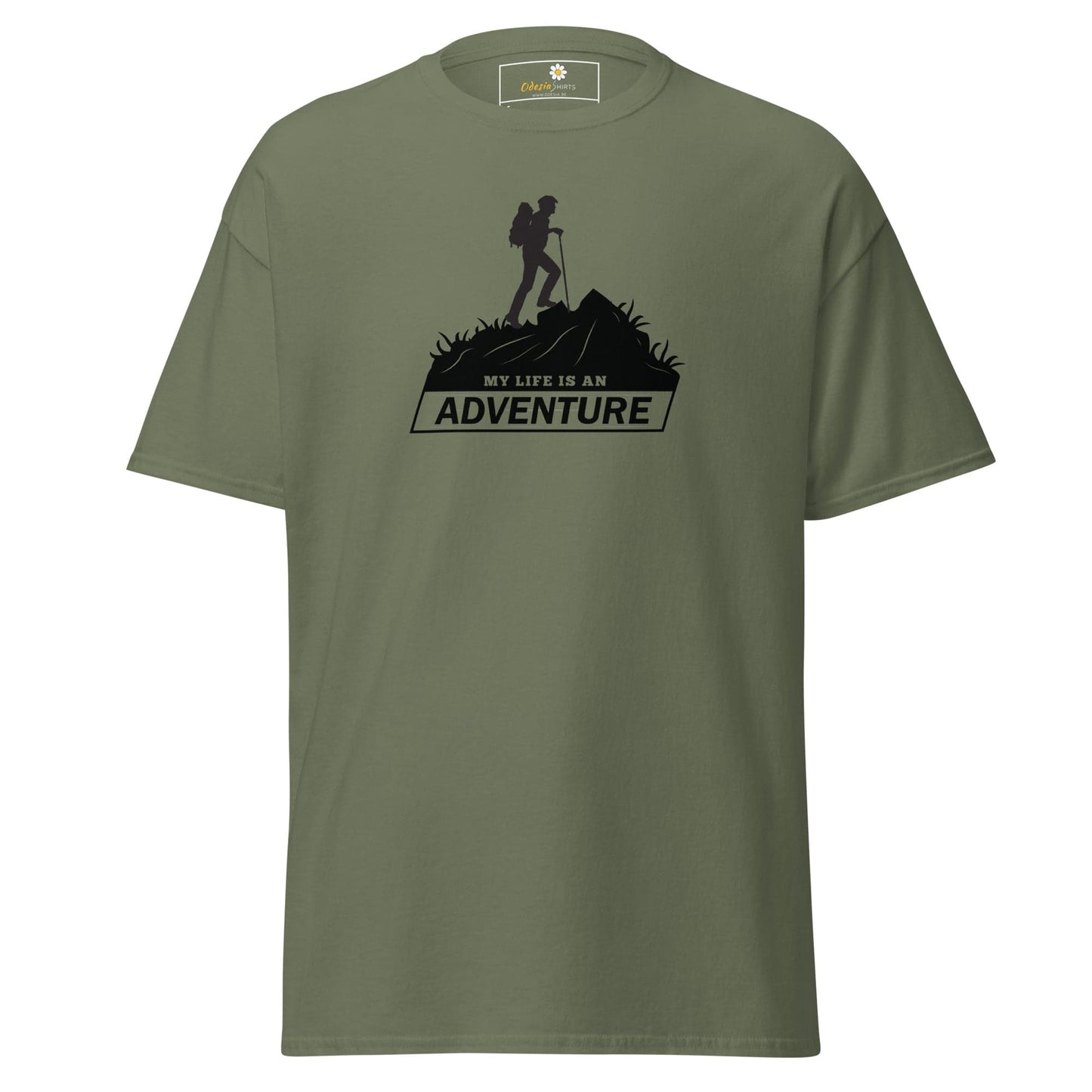 Unisex classic t-shirt - ADVENTURE MOUNTAIN - REGULAR - Military Green / S
