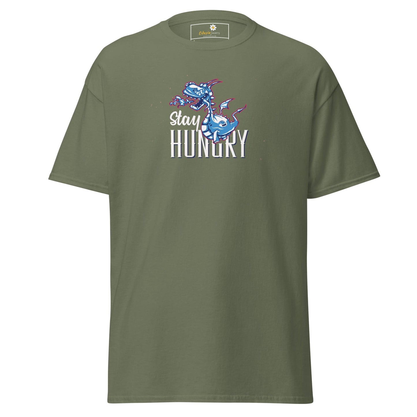 Unisex classic t-shirt - FUN STAY HUNGRY - REGULAR - Military Green / S
