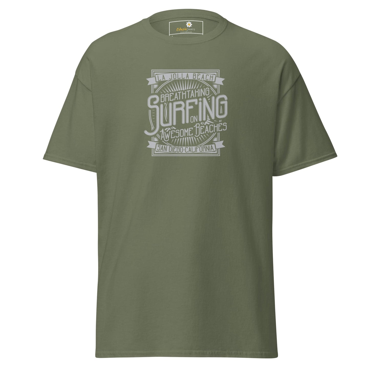 Unisex classic t-shirt - SUMMER AWESOME SURFING - REGULAR - Military Green / S