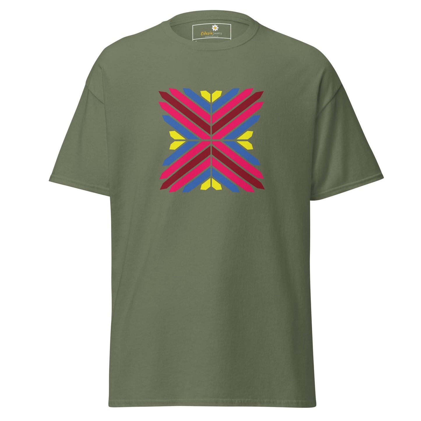 Unisex classic tee - ABSTRACT TRIANGLES - REGULAR - Military Green / S