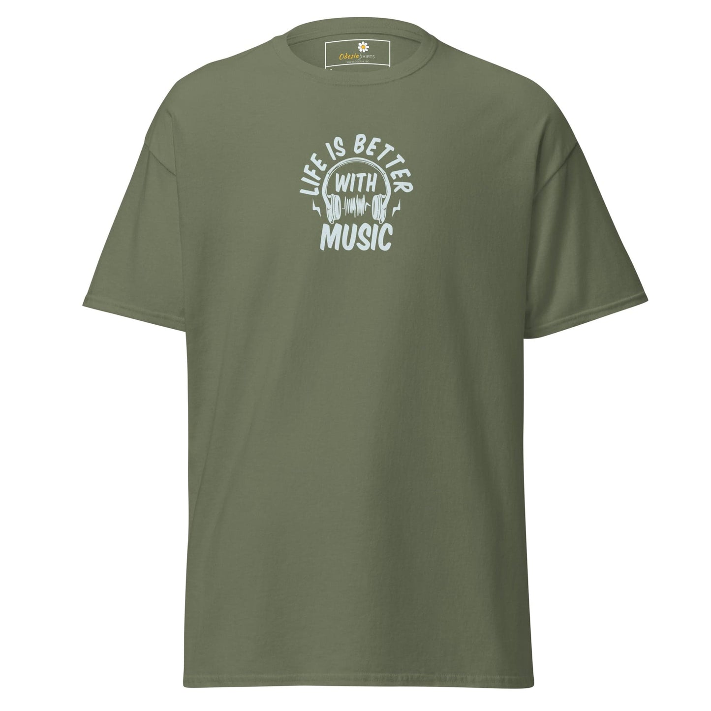 Unisex classic tee - MUSIC IS BETTER - REGULAR - Military Green / S