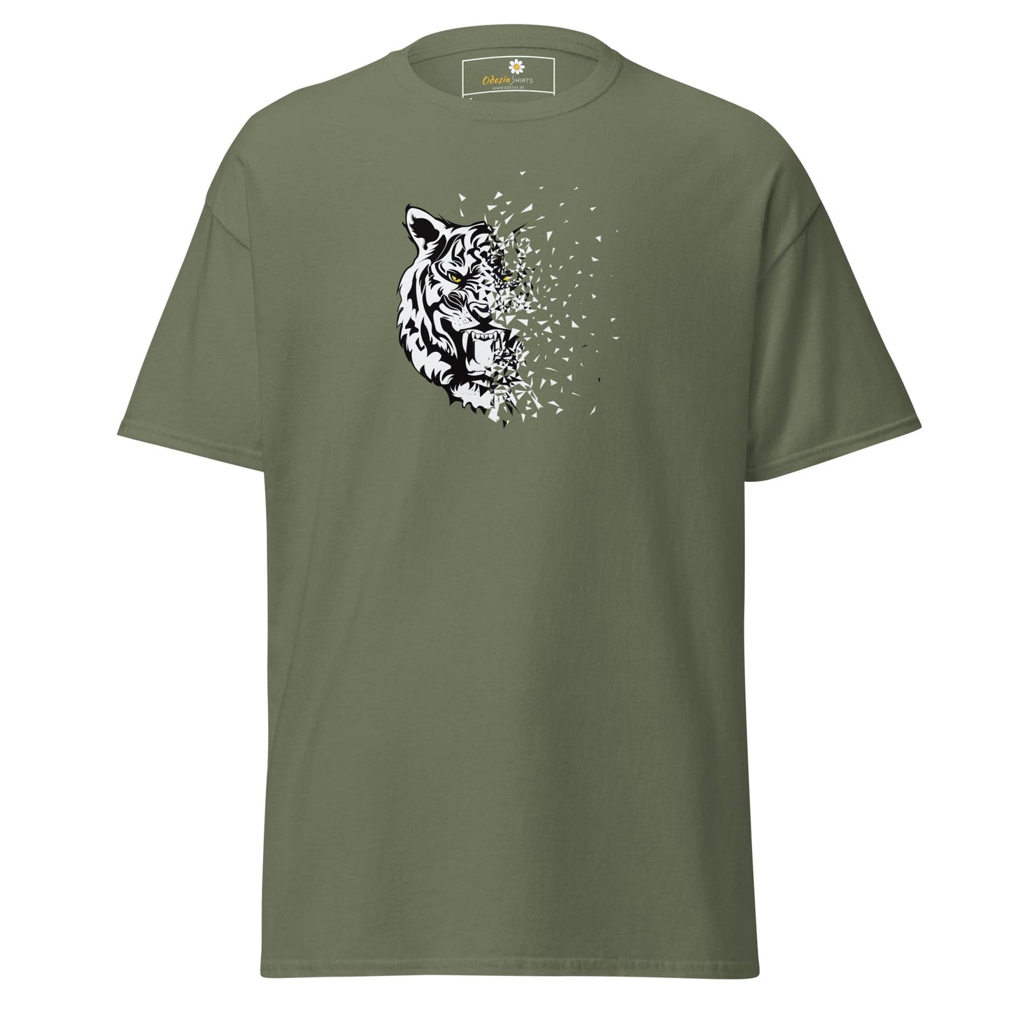 Unisex classic t-shirt - WILD LIFE TIGER DECOMPOS - REGULAR - Military Green / S