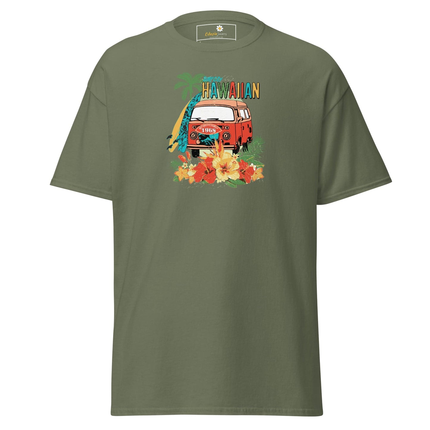Unisex classic tee - SUMMER HAWAIAN VAN - REGULAR - Military Green / S