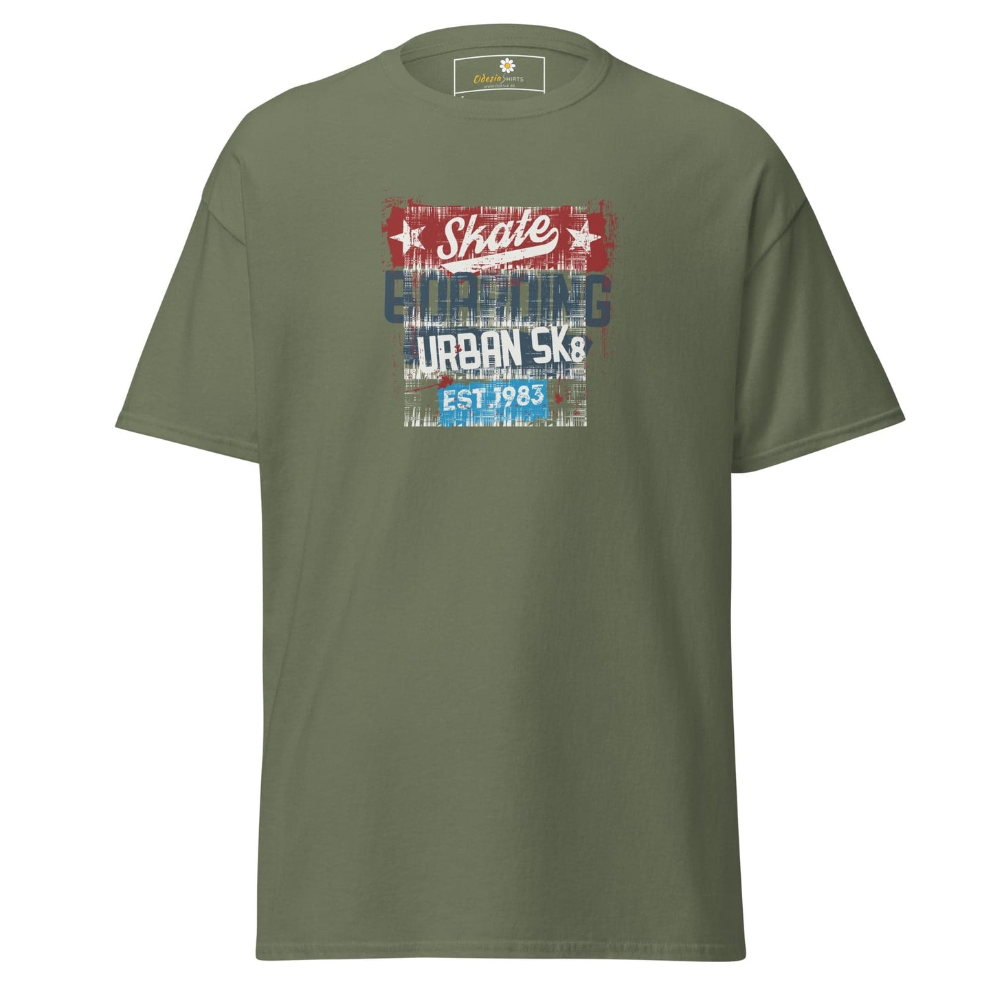 Unisex classic t-shirt - URBAN SKATE - REGULAR - Military Green / S