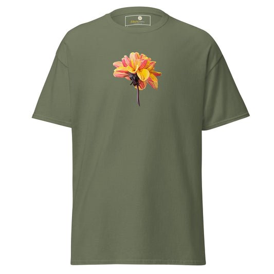 Unisex classic t-shirt - NATURE RED YELLOW FLOWER - REGULAR - Military Green / S