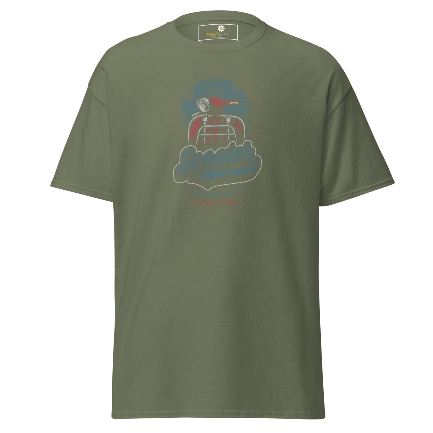 Unisex classic t-shirt - VINTAGE SCOOTER - REGULAR - Military Green / S