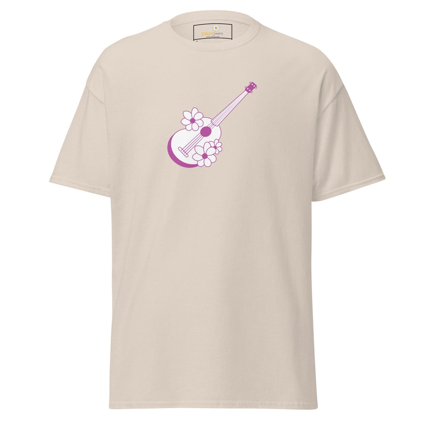 Unisex classic t-shirt - MUSIC GUITAR FLOWERS - REGULAR - Natural / S