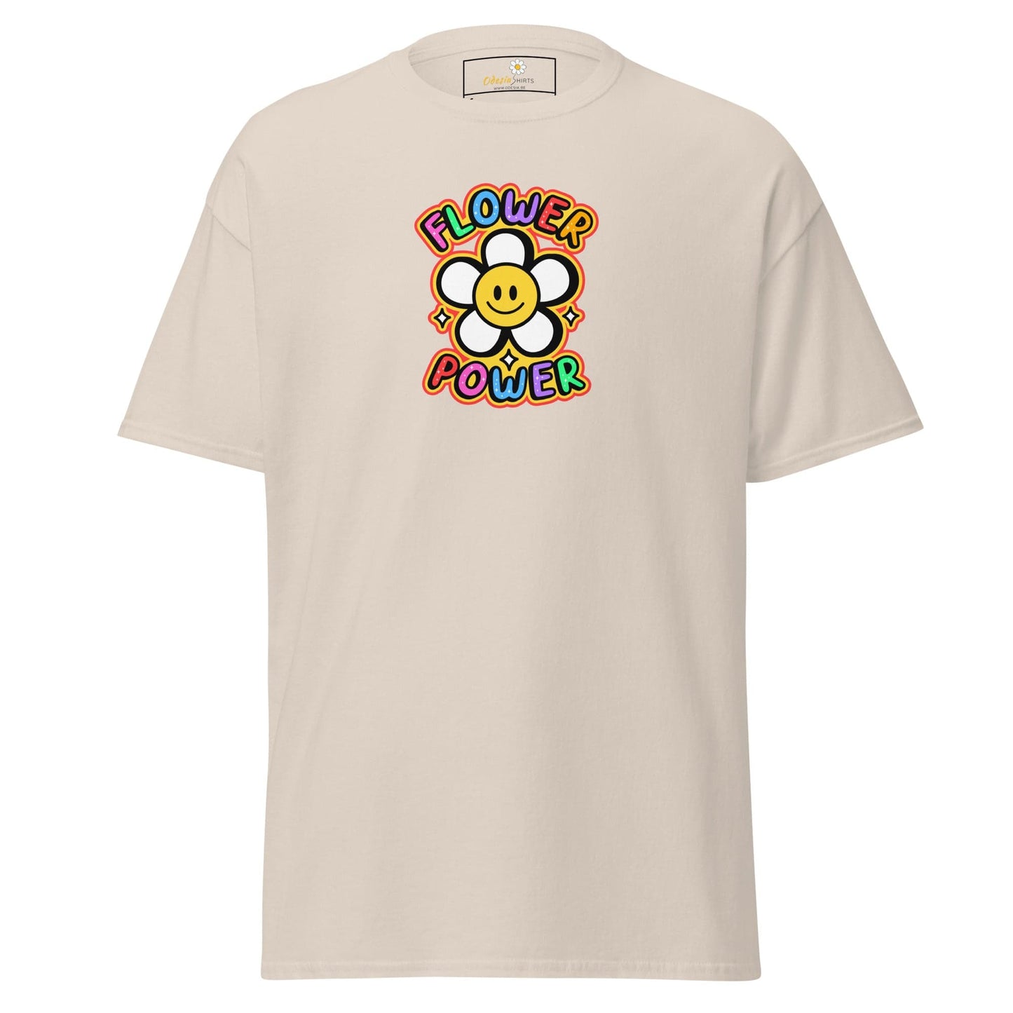 Unisex classic t-shirt - POSITIVE FLOWER POWER - REGULAR - Natural / S
