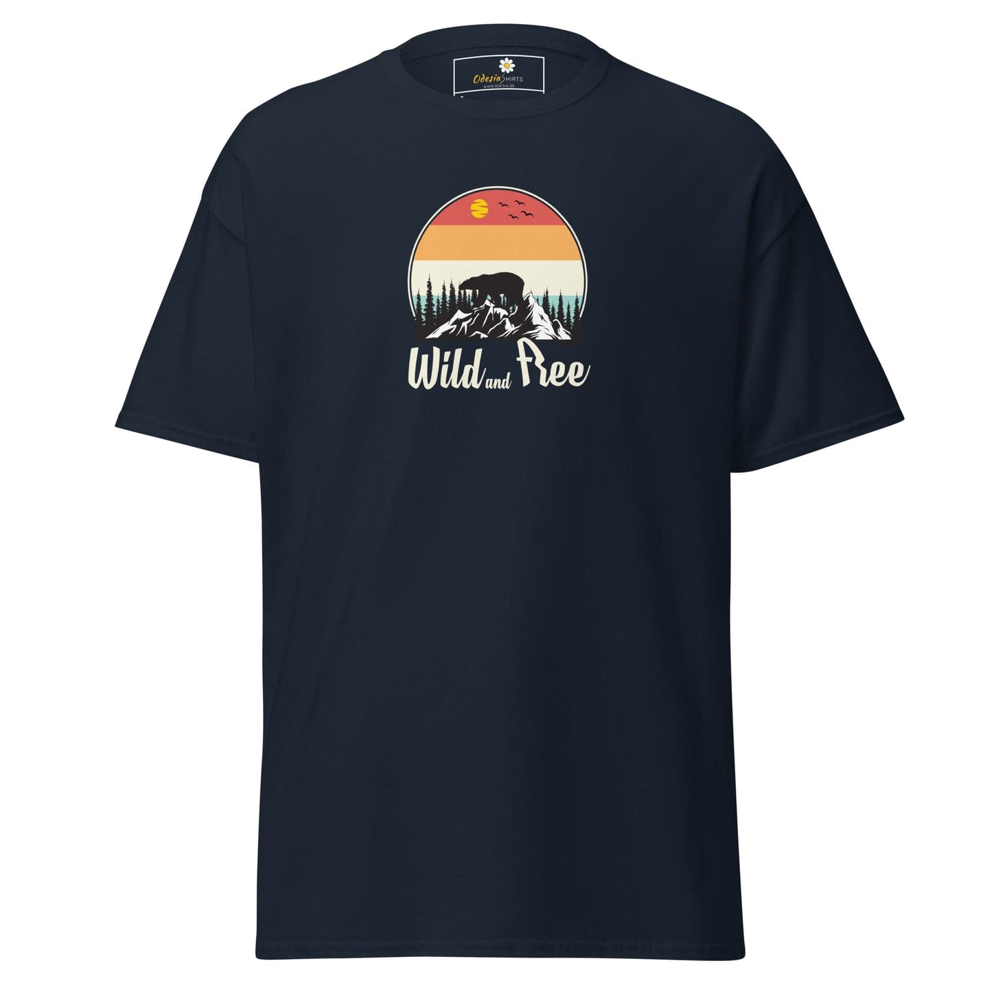 Unisex classic t-shirt - ADVENTURE WILD AND FREE - REGULAR - Navy / S