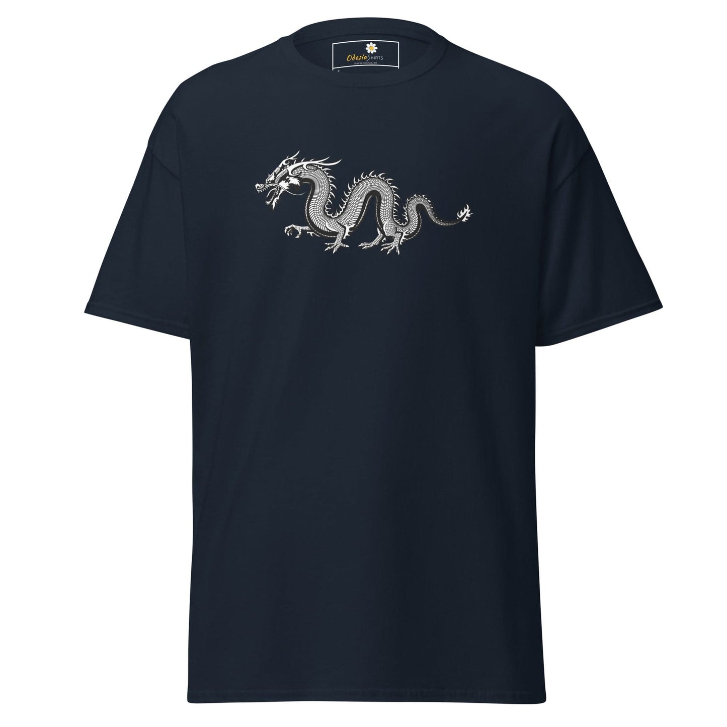 Unisex classic t-shirt - MYSTIC GREY DRAGON - REGULAR - Navy / S