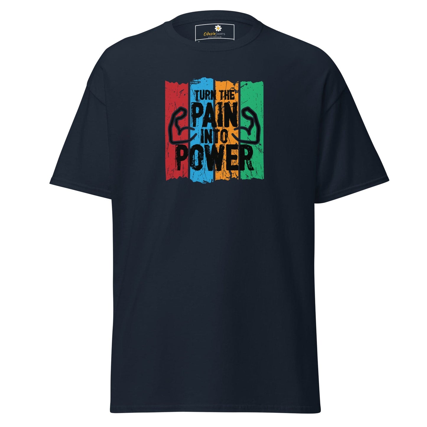 Unisex classic t-shirt - SPORT TURN THE PAIN INTO POWER - REGULAR - Navy / S