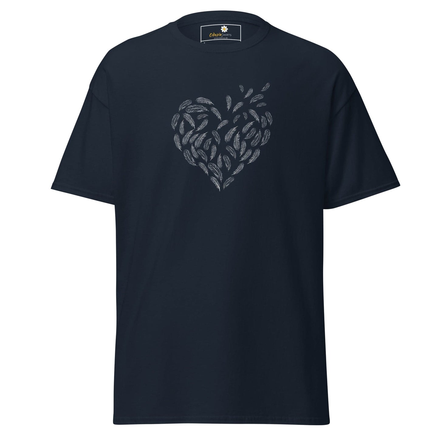 Unisex classic tee - POSITIVE FEATHER HEART - REGULAR - Navy / S