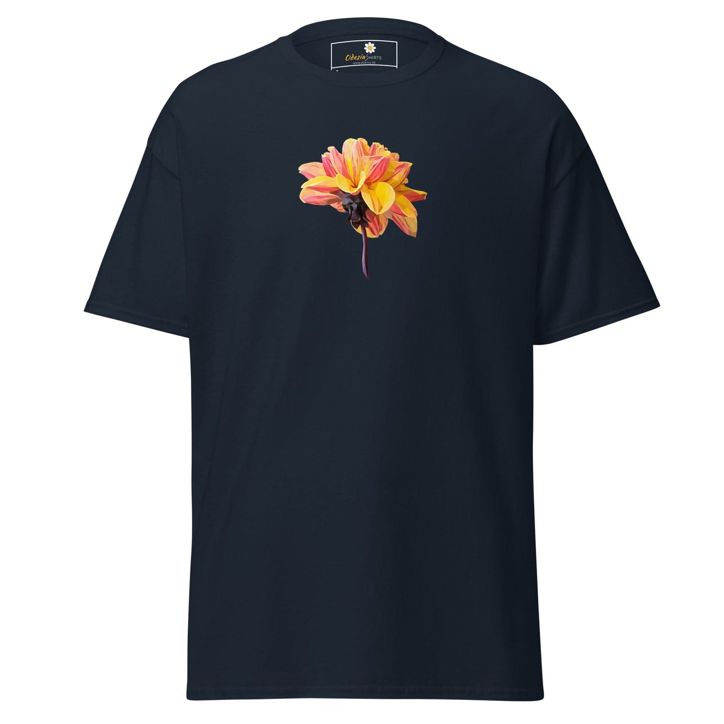 Unisex classic t-shirt - NATURE RED YELLOW FLOWER - REGULAR - Navy / S