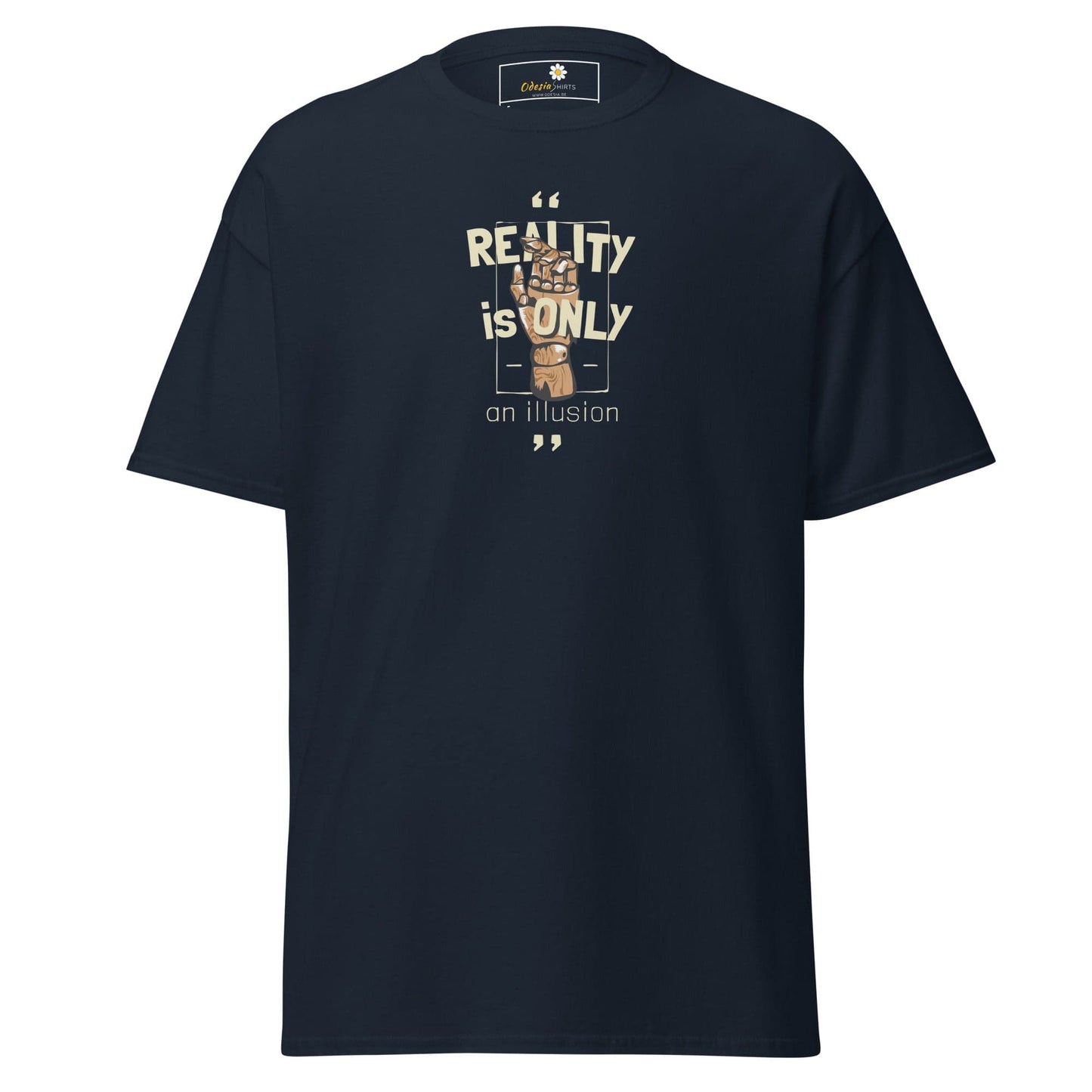 Unisex classic tee - MYSTIC TEXT REALITY AN ILLUSION - REGULAR - Navy / S