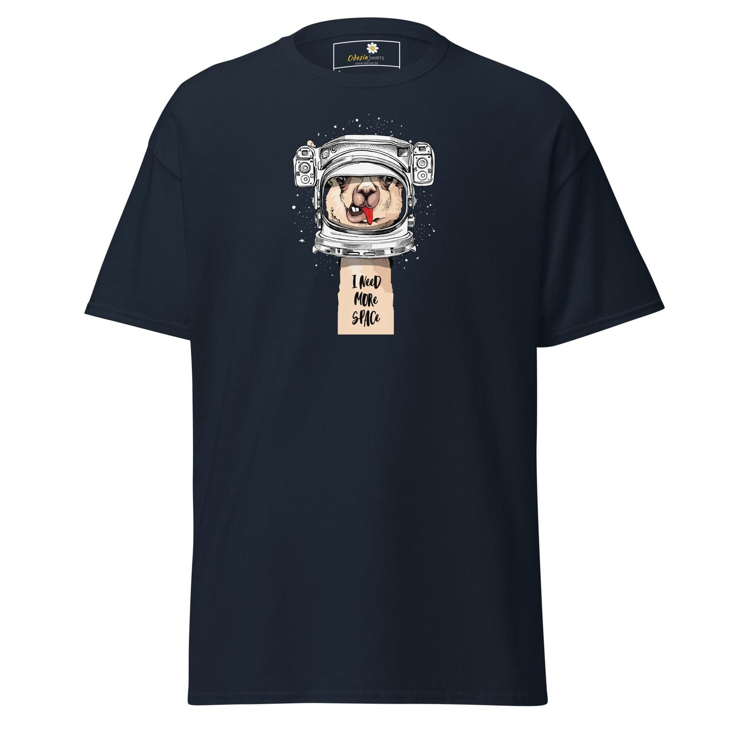 Unisex classic t-shirt - ASTRONAUT FUN LAMA SPACE - REGULAR - Navy / S