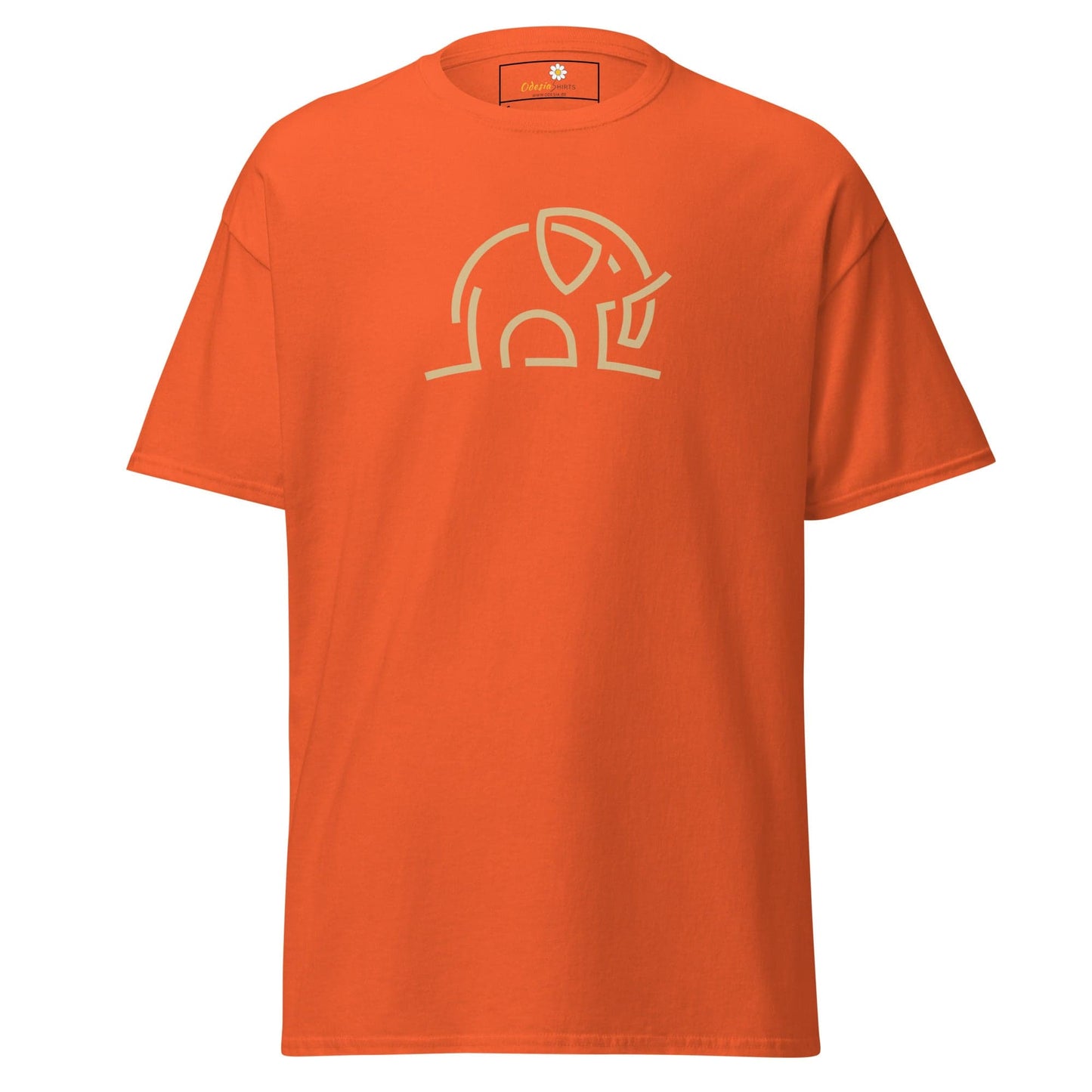 Unisex classic tee - WILD LIFE ELEPHANT LINES - Orange / S