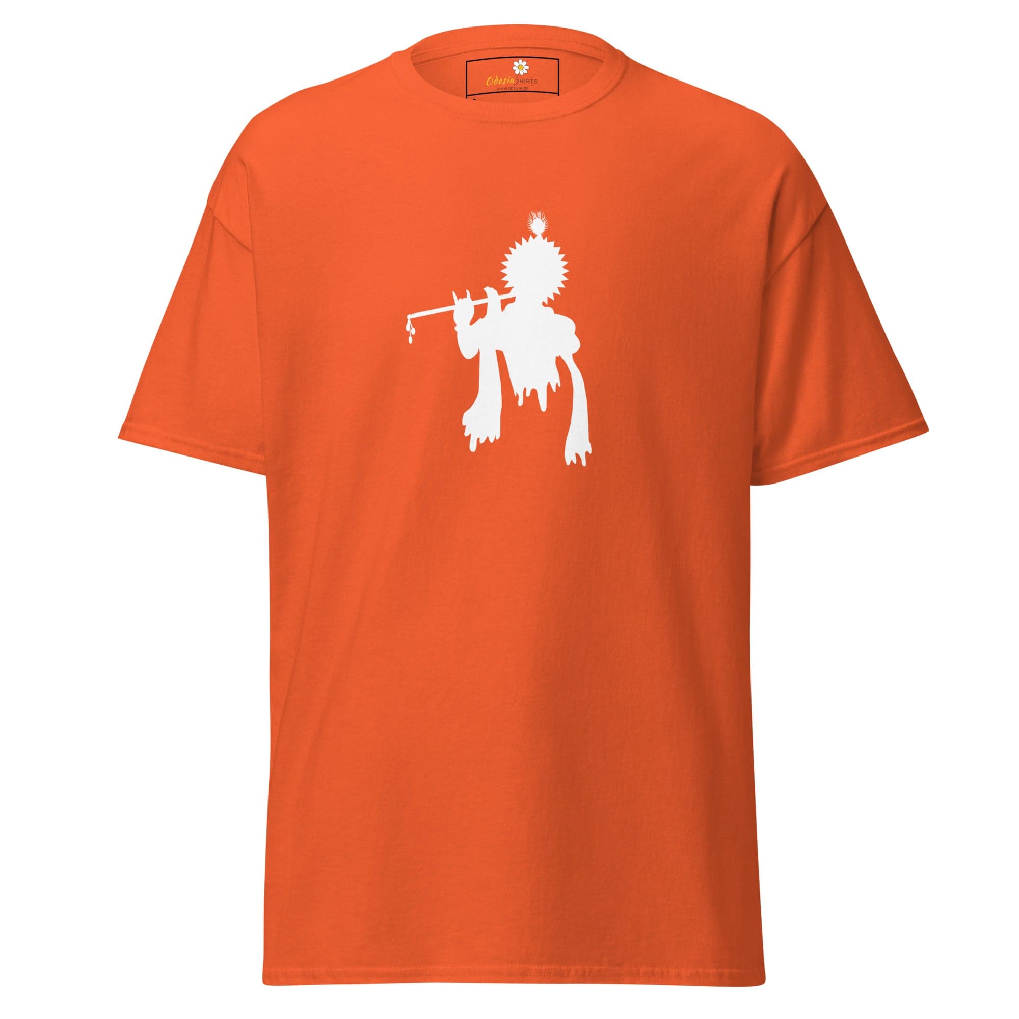 Unisex classic tee - SPIRITUAL KRISHNA’S FLUTE HEAD - REGULAR - Orange / S