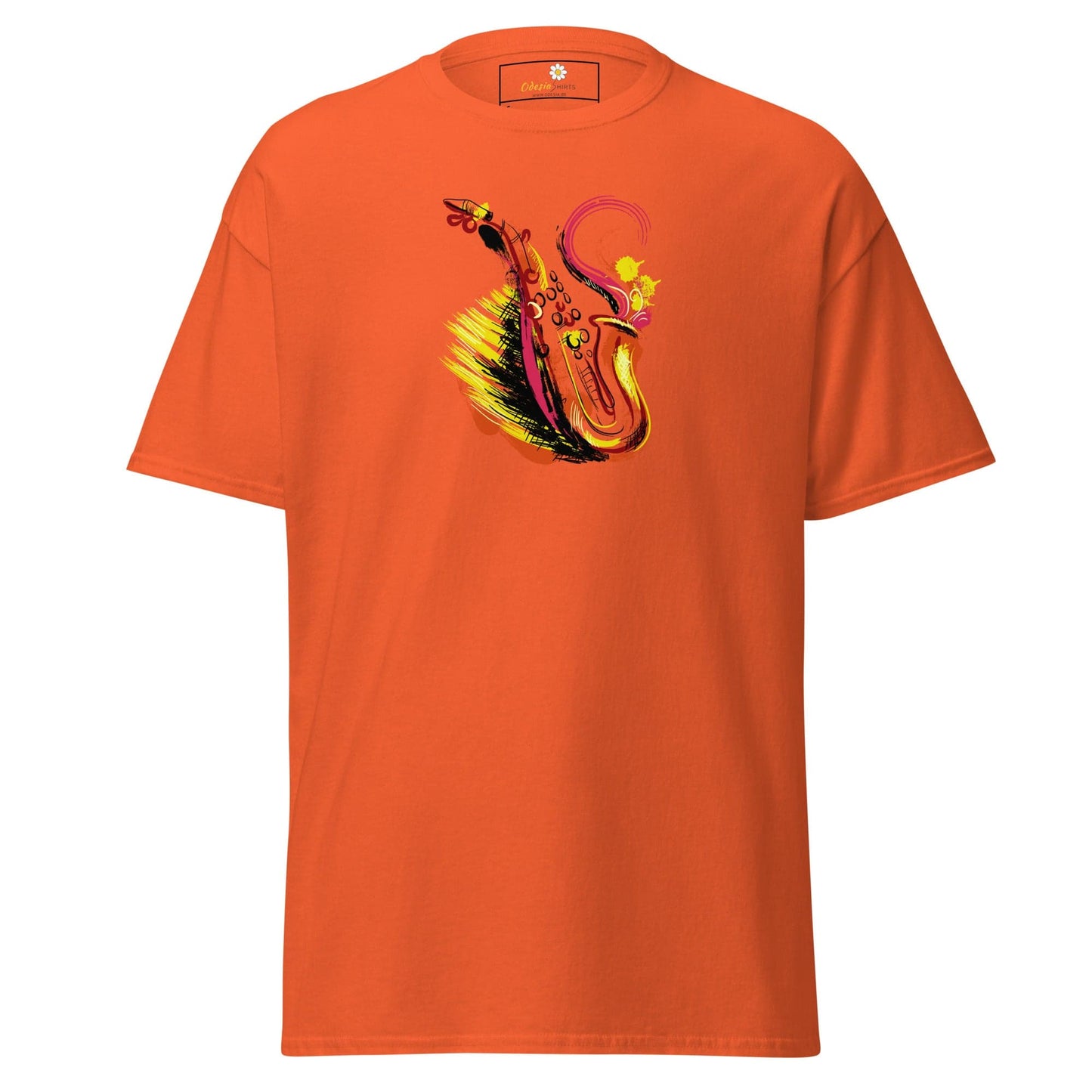 Unisex classic tee - MUSIC SAXOPHONE - REGULAR - Orange / S