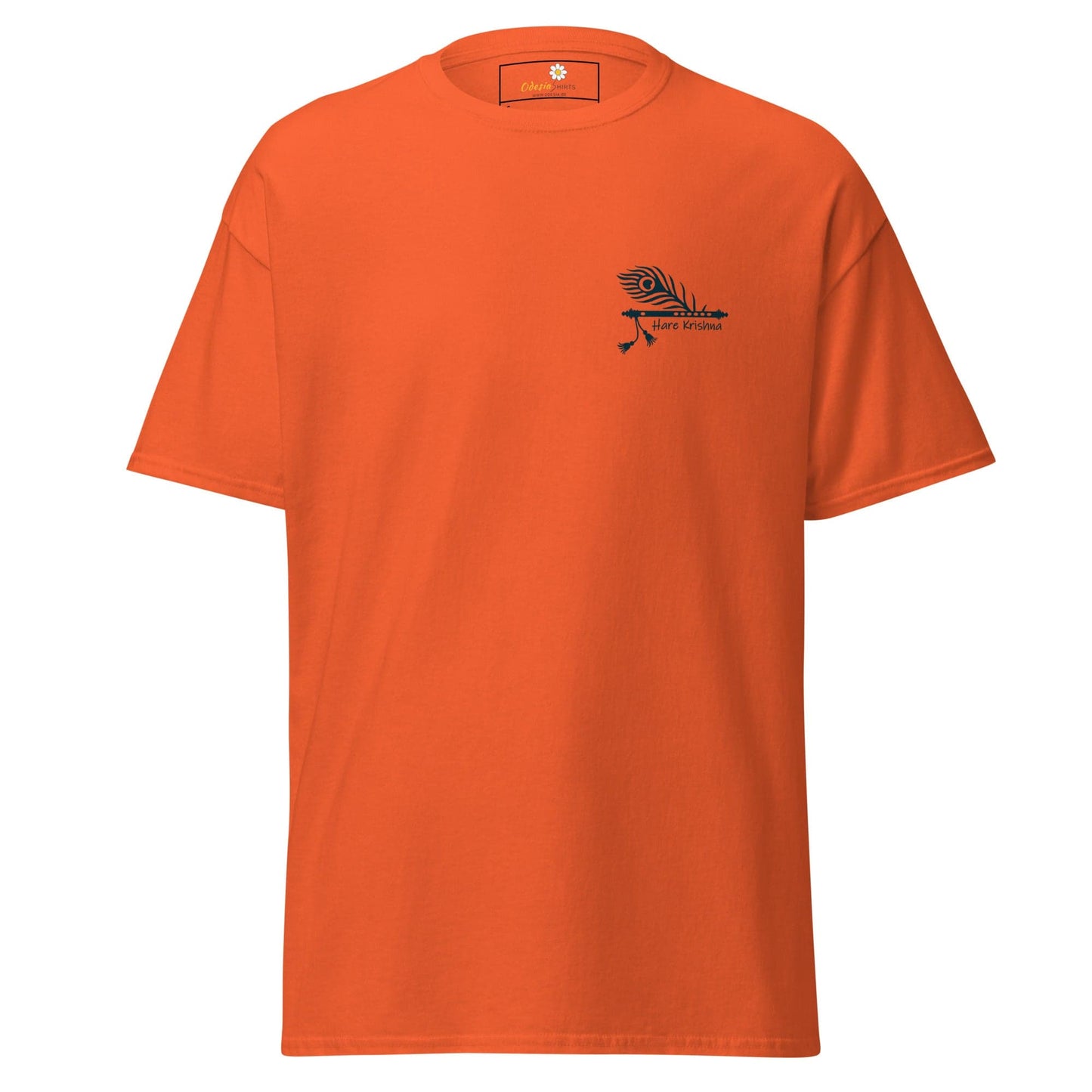 Unisex classic tee - SPIRITUAL KRISHNA’S FLUTE POCKET - REGULAR - Orange / S