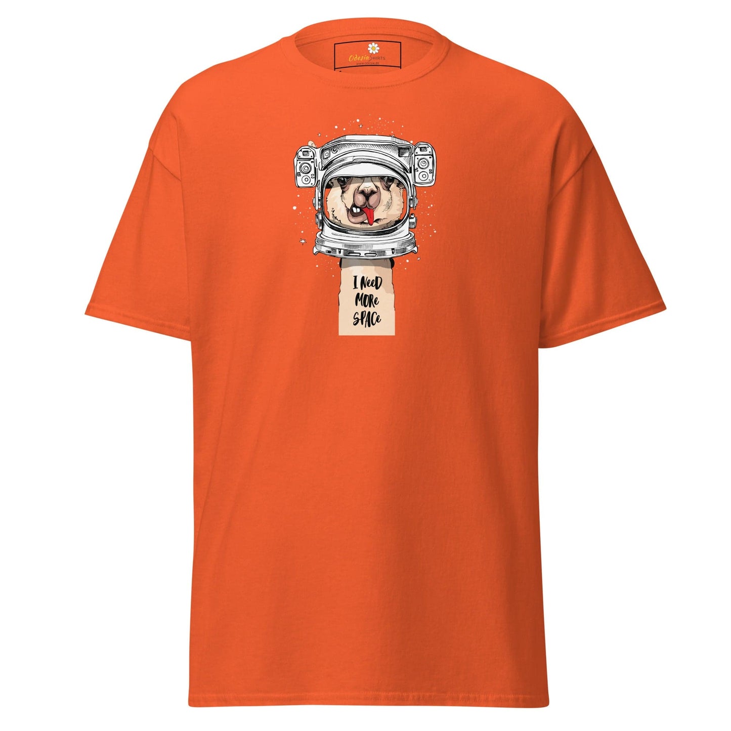 Unisex classic t-shirt - ASTRONAUT FUN LAMA SPACE - REGULAR - Orange / S