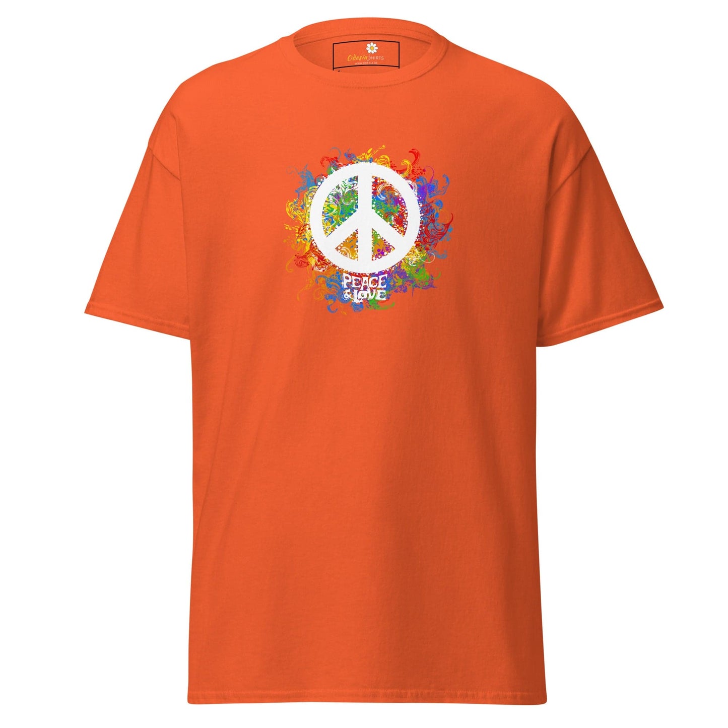 Unisex classic tee - POSITIVE PEACE AND LOVE - REGULAR - Orange / S