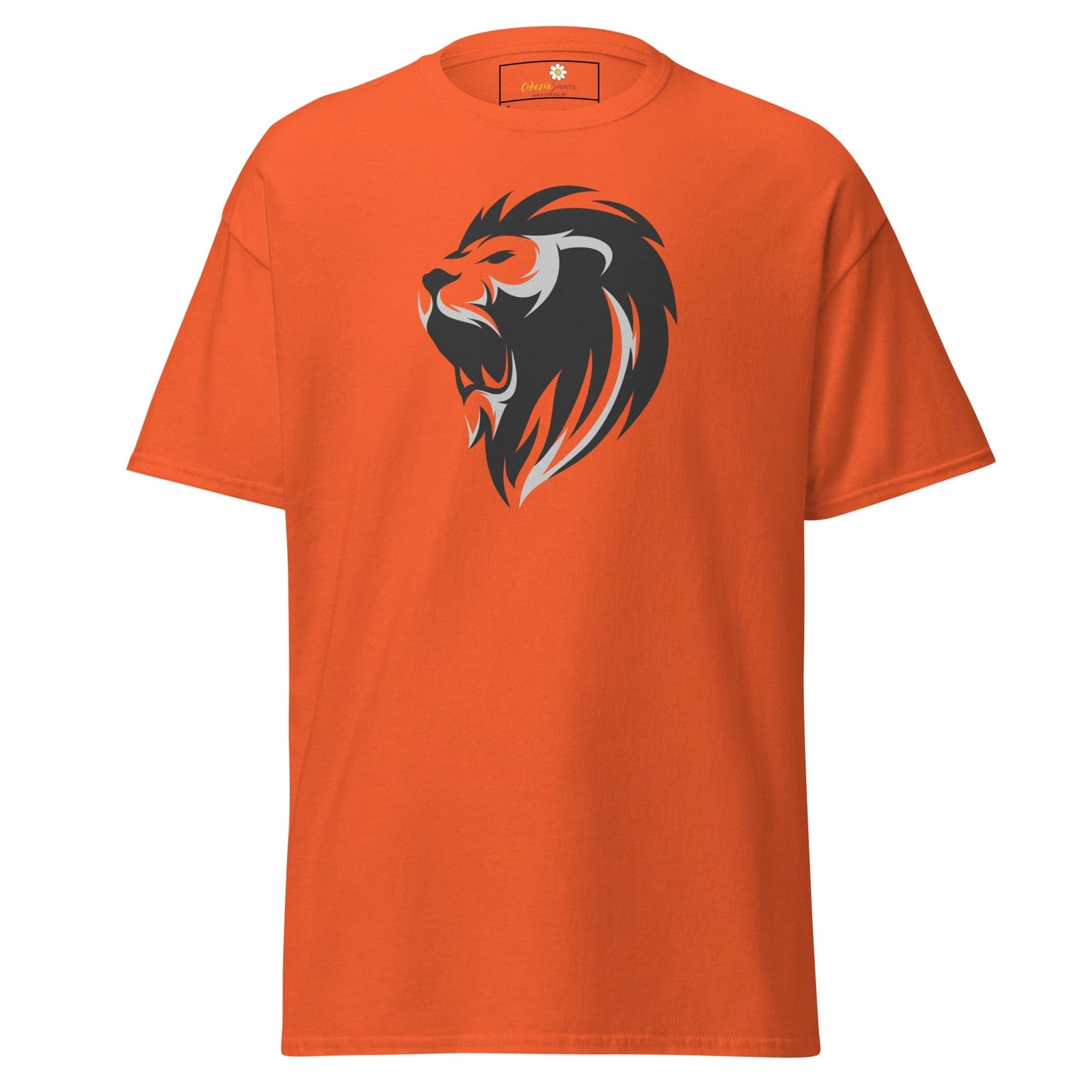 Unisex classic tee - WILD LIFE LION HEAD GREY - REGULAR - Orange / S