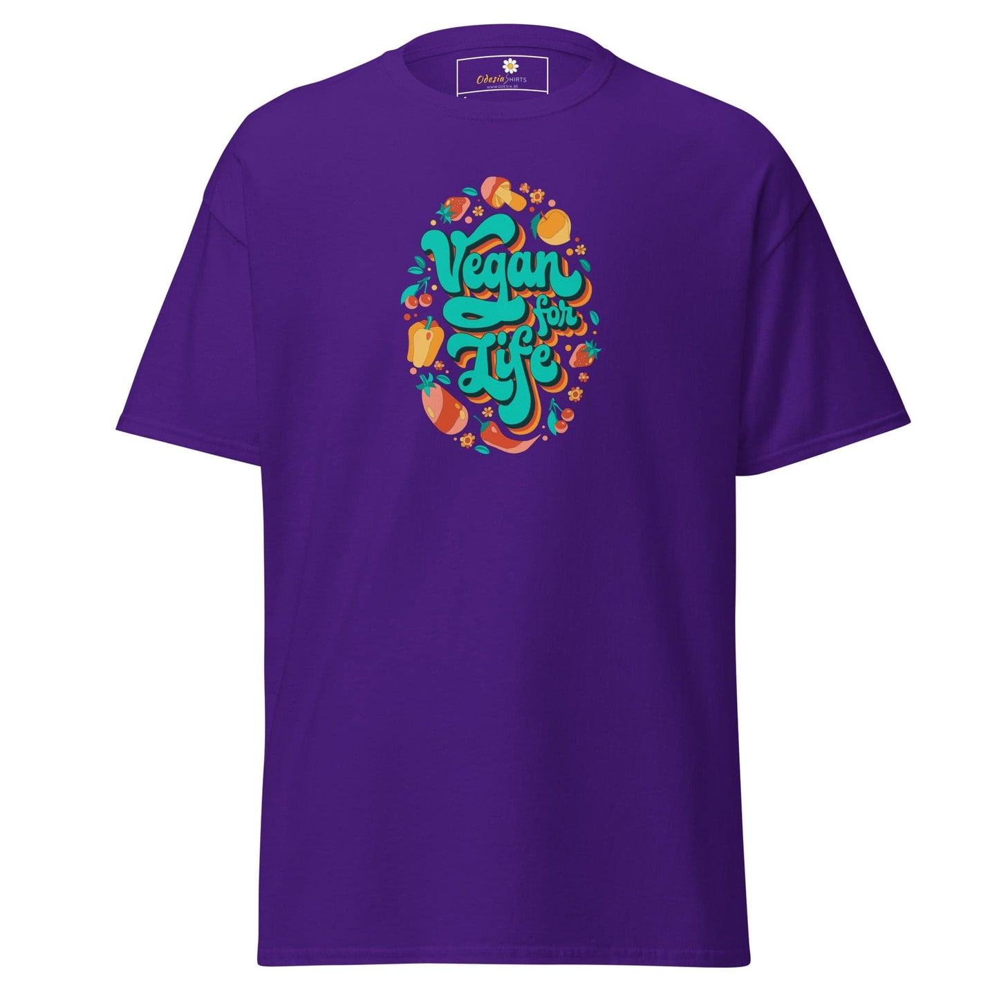 Unisex classic t-shirt - VEGAN FOR LIFE - REGULAR - Purple / S