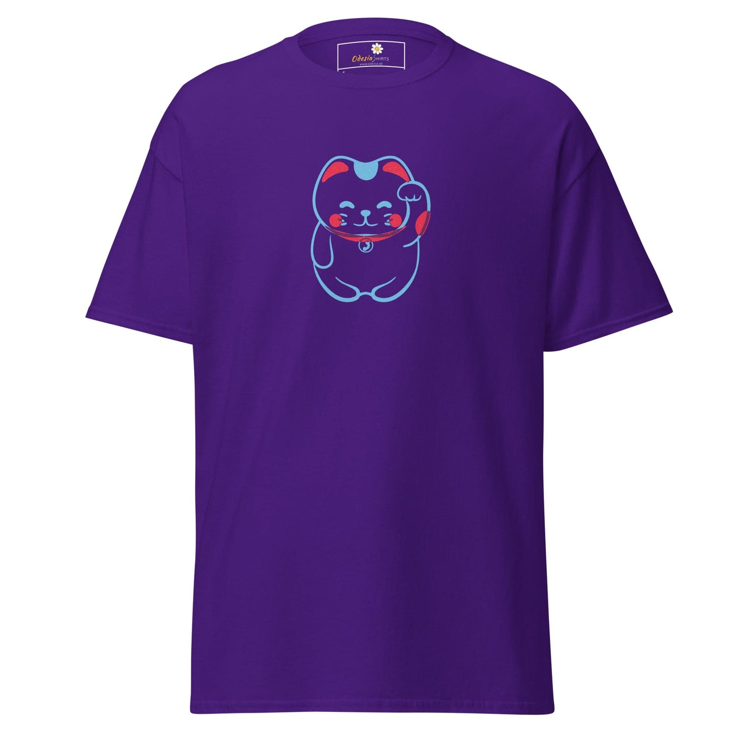 Unisex classic tee - ANIMALS SPIRITUAL LUCKY CAT 1 - REGULAR - Purple / S