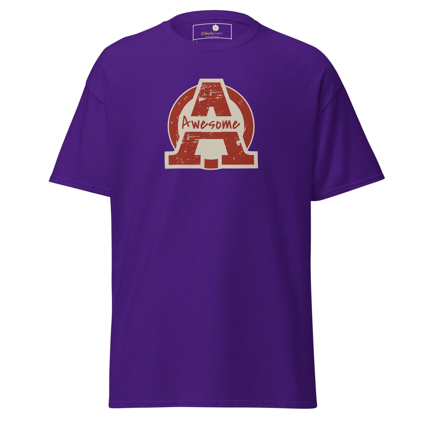 Unisex classic t-shirt - TEXT AWESOME - REGULAR - Purple / S