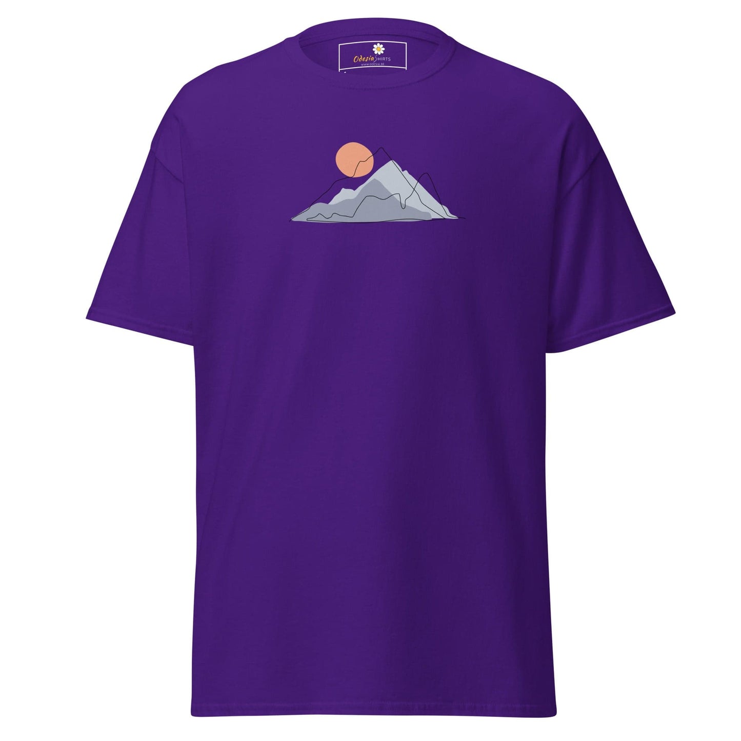 Unisex classic tee - NATURE MOUNTAIN SUN - REGULAR - Purple / S