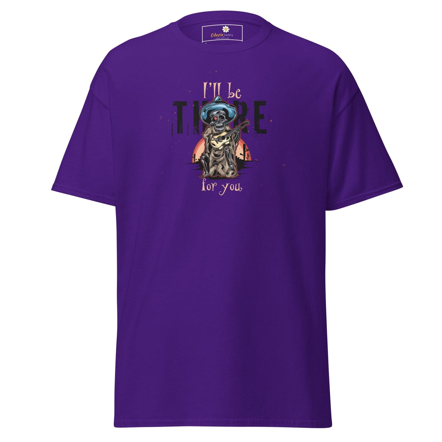 Unisex classic t-shirt - SKULL I WILL BE THERE FOR YOU - REGULAR - Purple / S