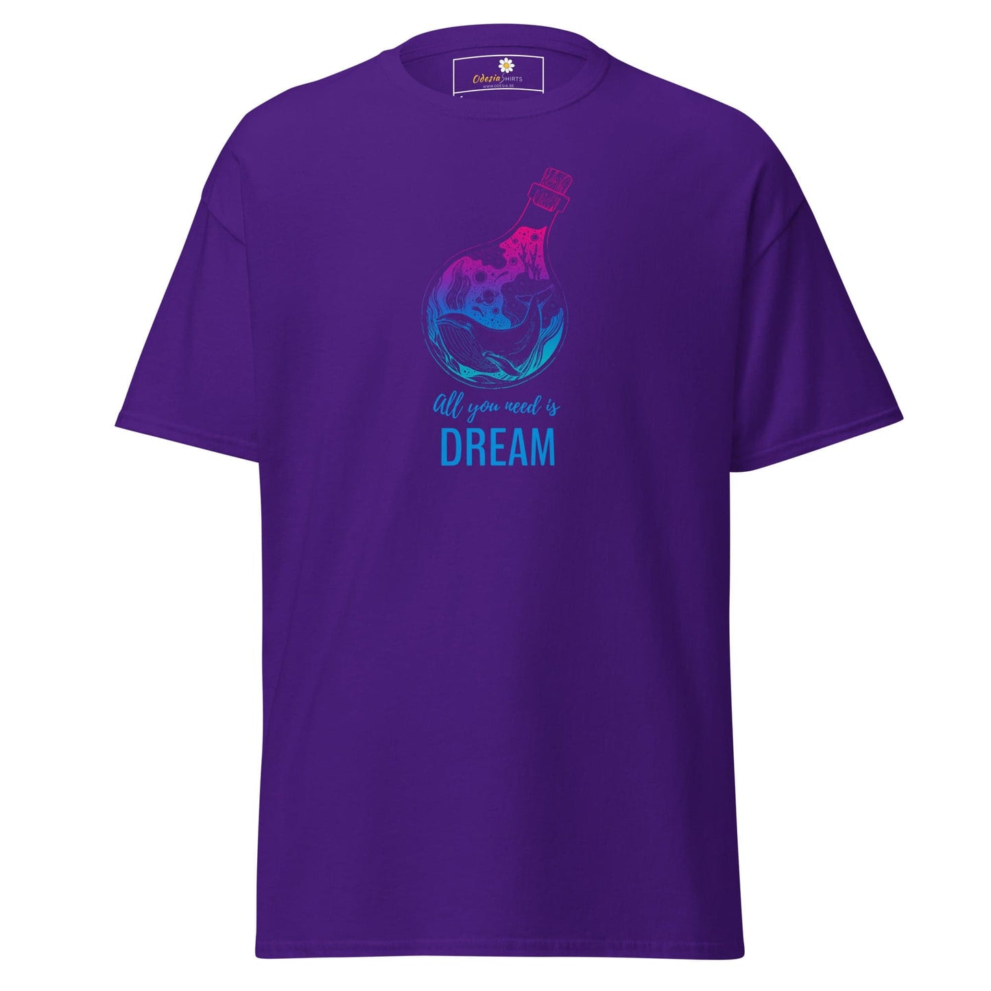 Unisex classic t-shirt - POSITIVE ALL YOU NEED IS A DREAM - REGULAR - Purple / S