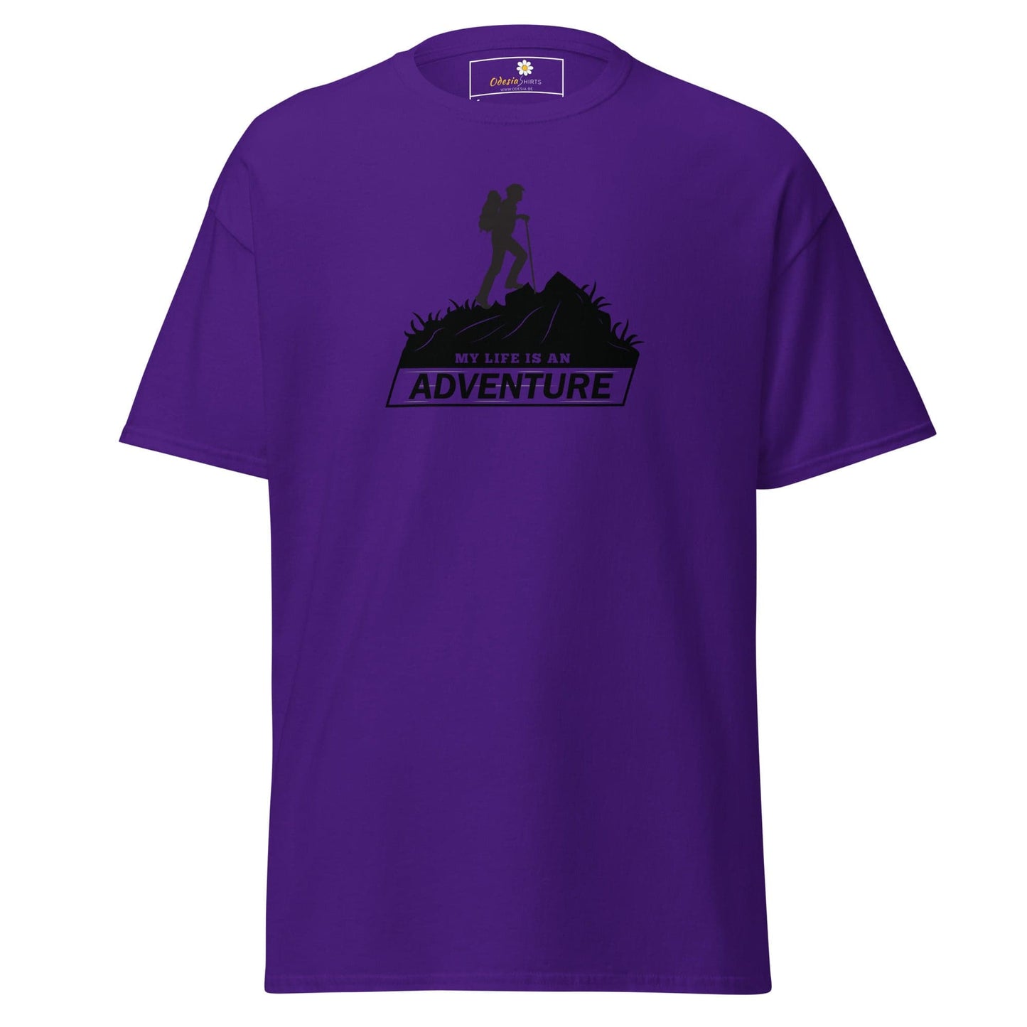 Unisex classic t-shirt - ADVENTURE MOUNTAIN - REGULAR - Purple / S