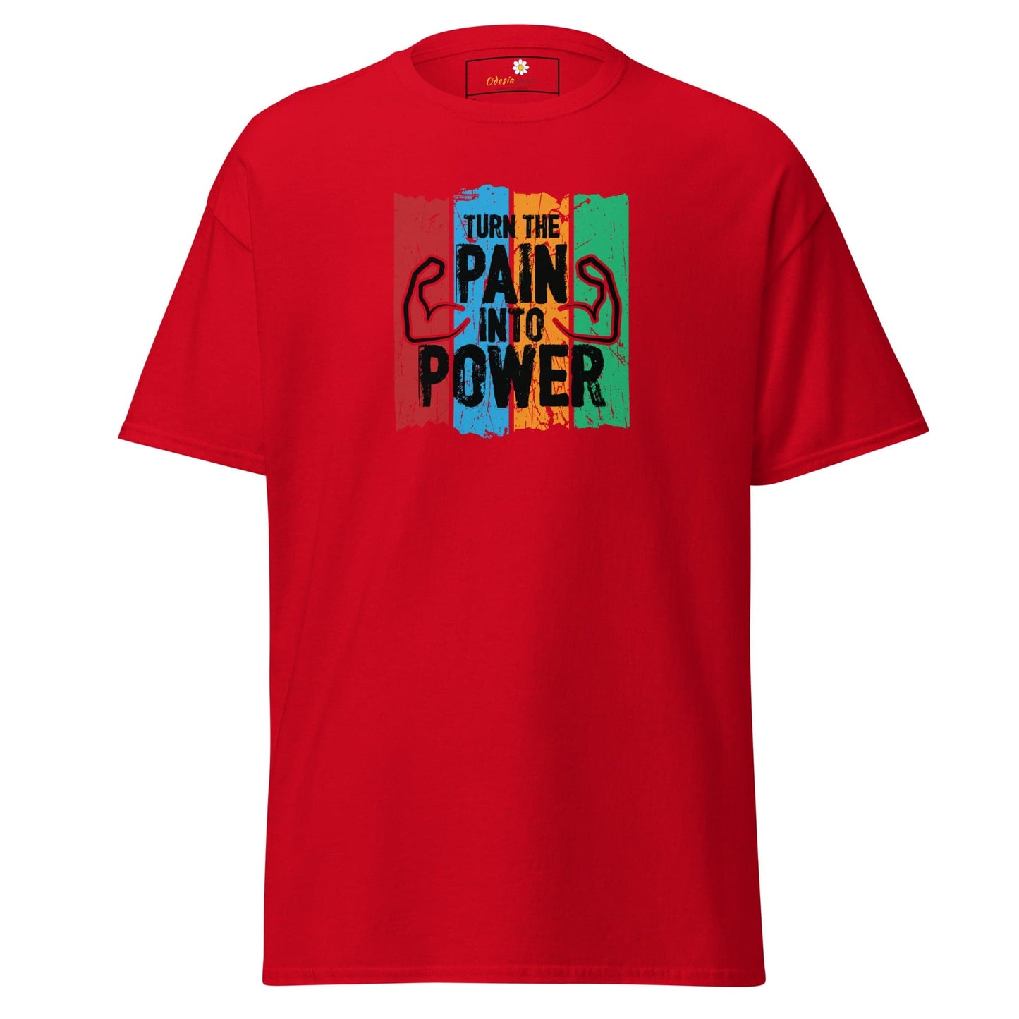Unisex classic t-shirt - SPORT TURN THE PAIN INTO POWER - REGULAR - Red / S