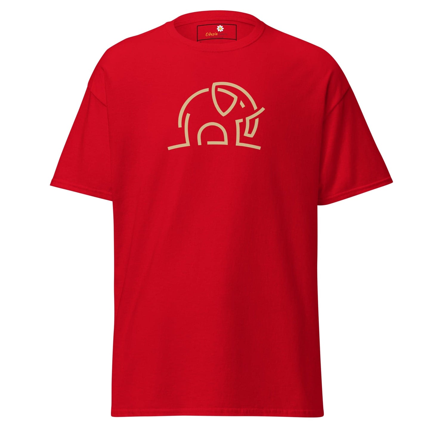 Unisex classic tee - WILD LIFE ELEPHANT LINES - Red / S
