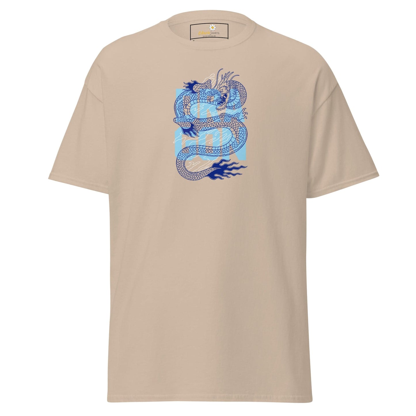 Unisex classic t-shirt - MYSTIC BLUE DRAGON - REGULAR - Sand / S