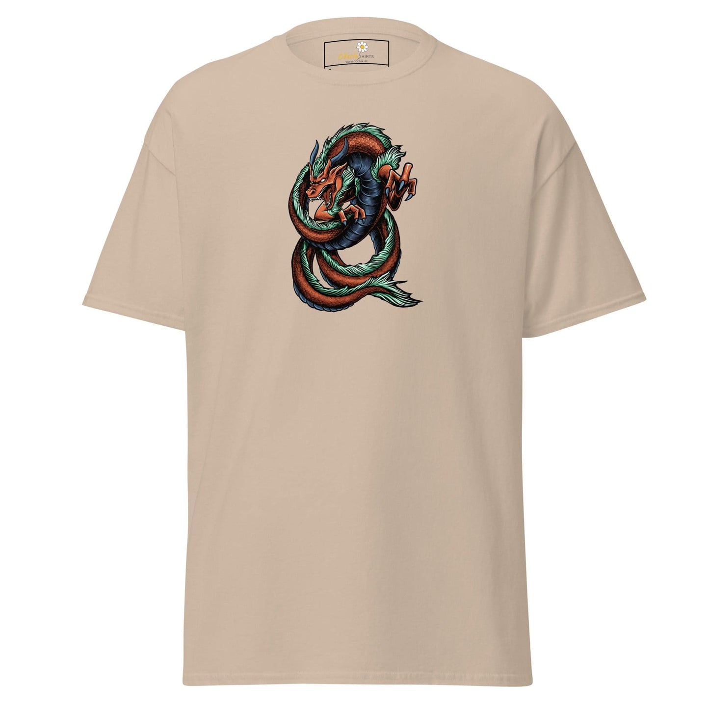 Unisex classic tee - MYSTIC RED GREEN DRAGON - REGULAR - Sand / S