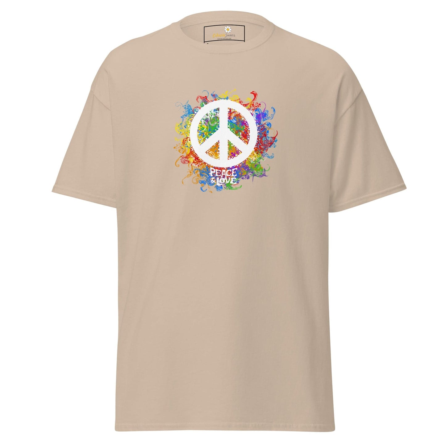 Unisex classic tee - POSITIVE PEACE AND LOVE - REGULAR - Sand / S