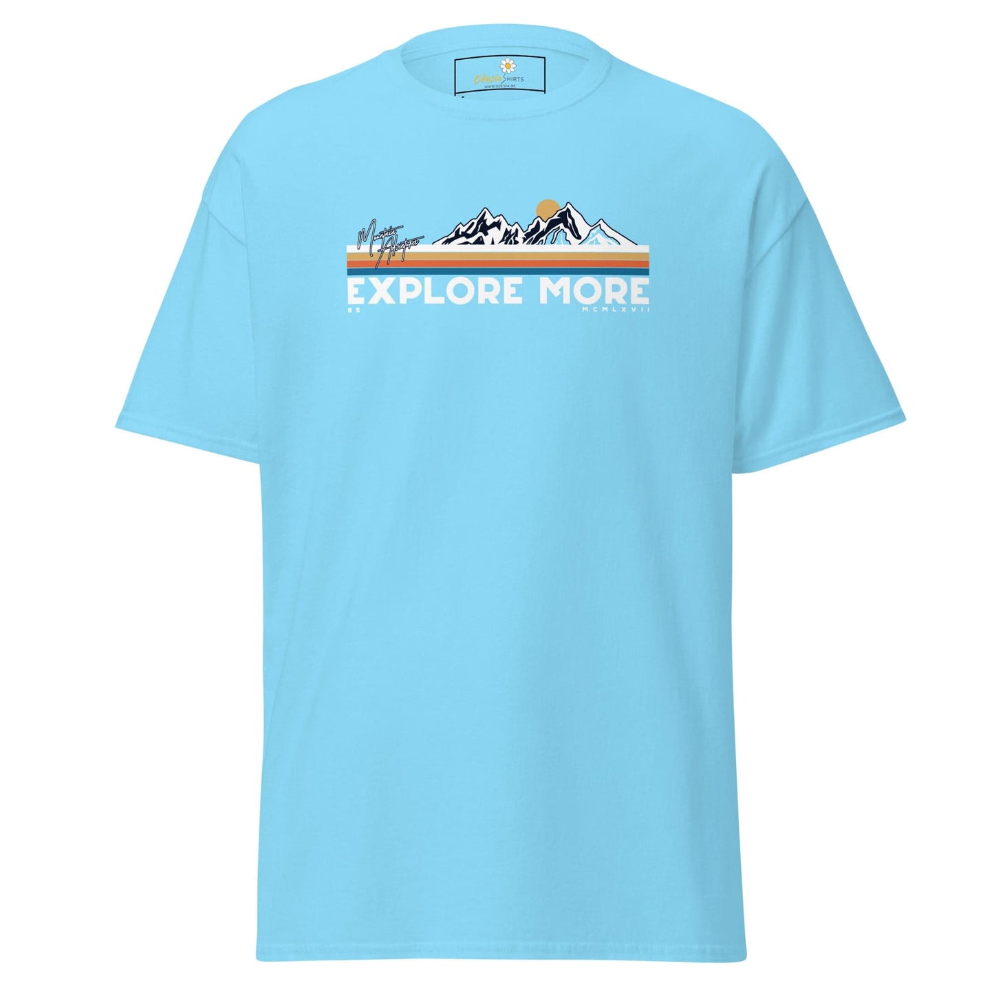 Unisex classic t-shirt - ADVENTURE EXPLORE MORE - REGULAR - Sky / S