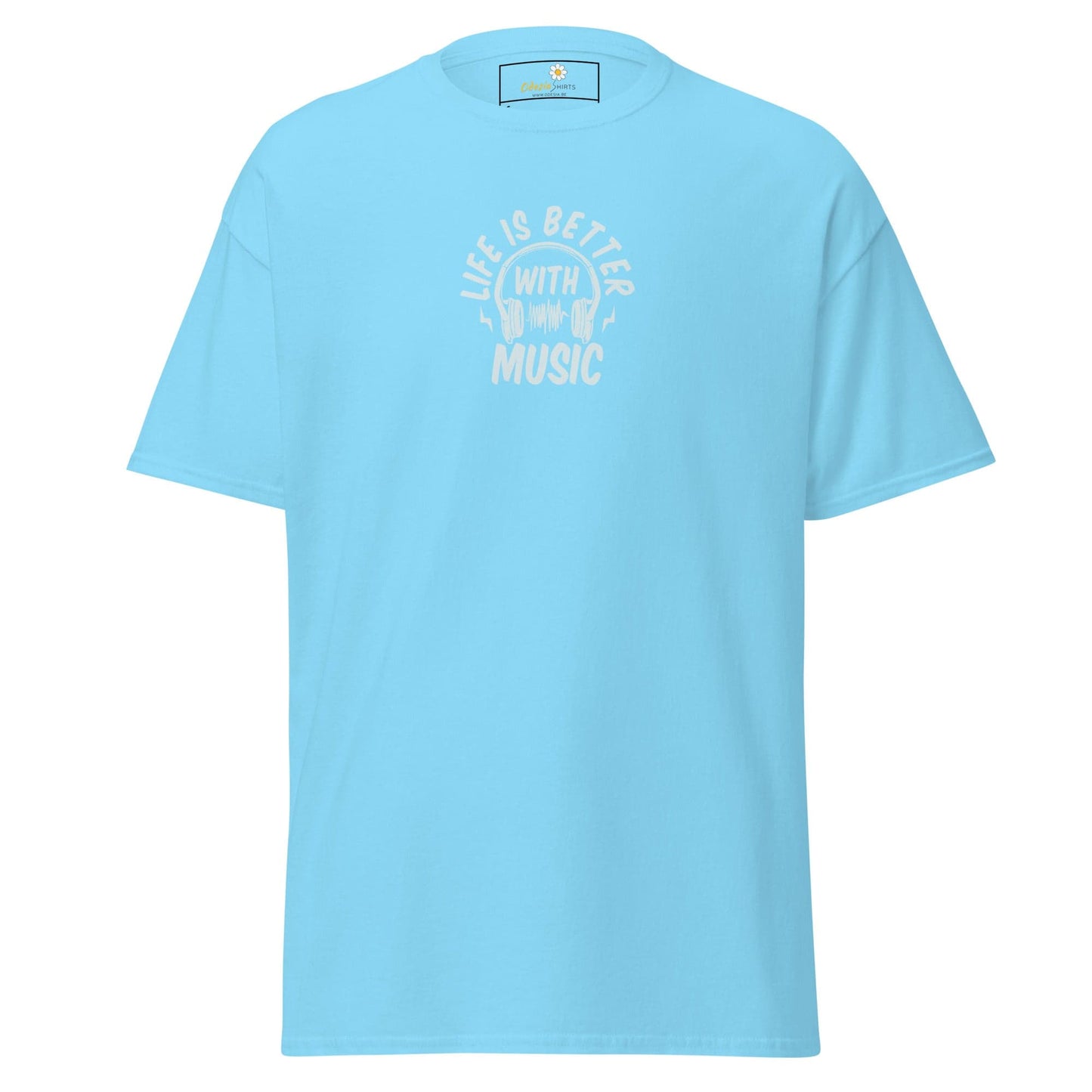Unisex classic tee - MUSIC IS BETTER - REGULAR - Sky / S