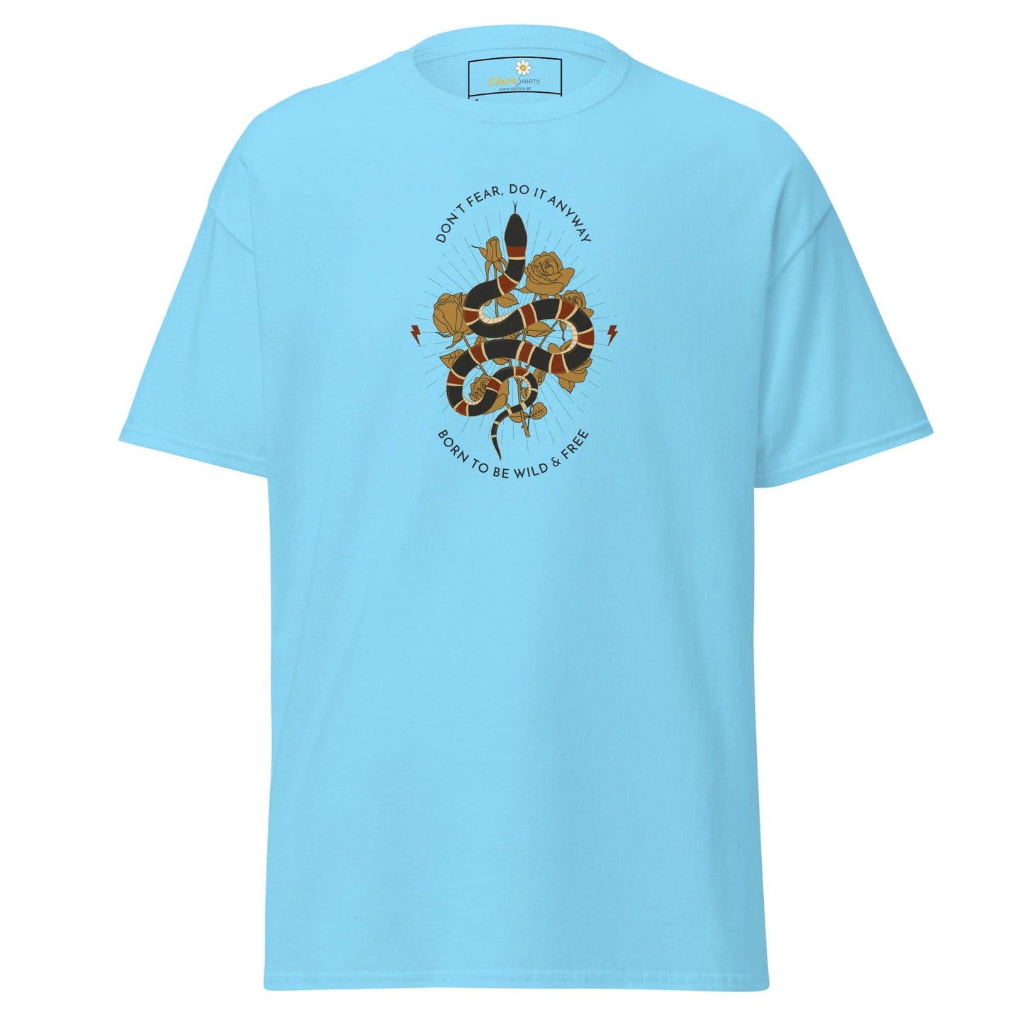 Unisex classic t-shirt - SNAKE TO BE WILD - REGULAR - Sky / S