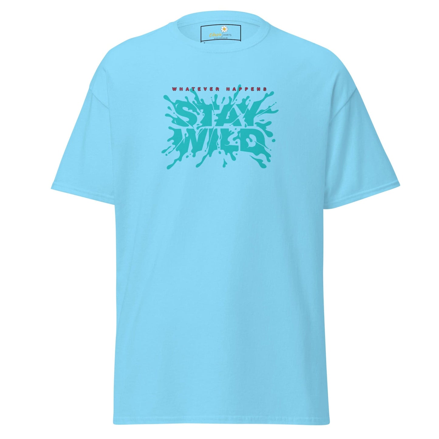 Unisex classic t-shirt - TEXT STAY WILD - REGULAR - Sky / S