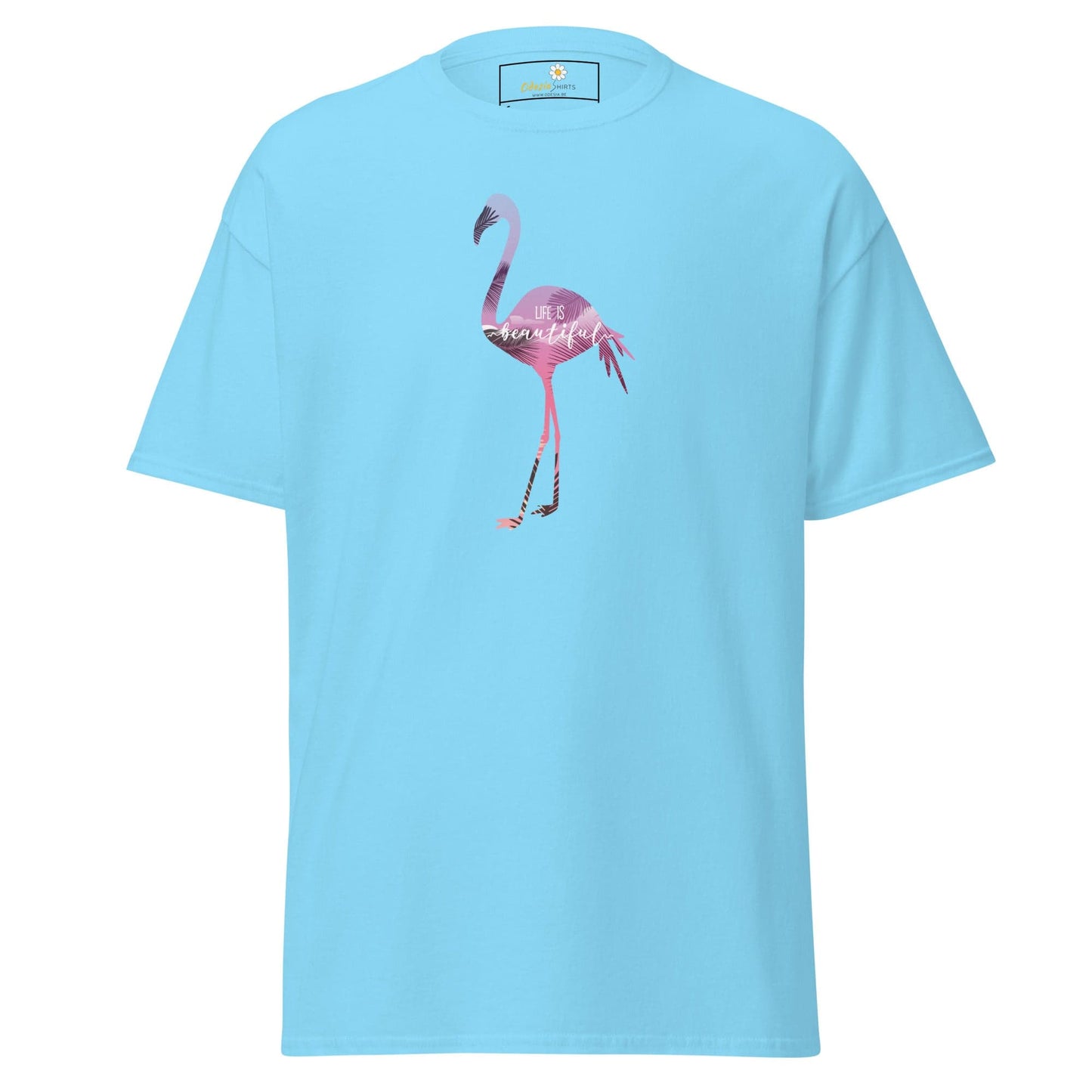 Unisex classic tee - WILD LIFE FLAMINGO - REGULAR - Sky / S
